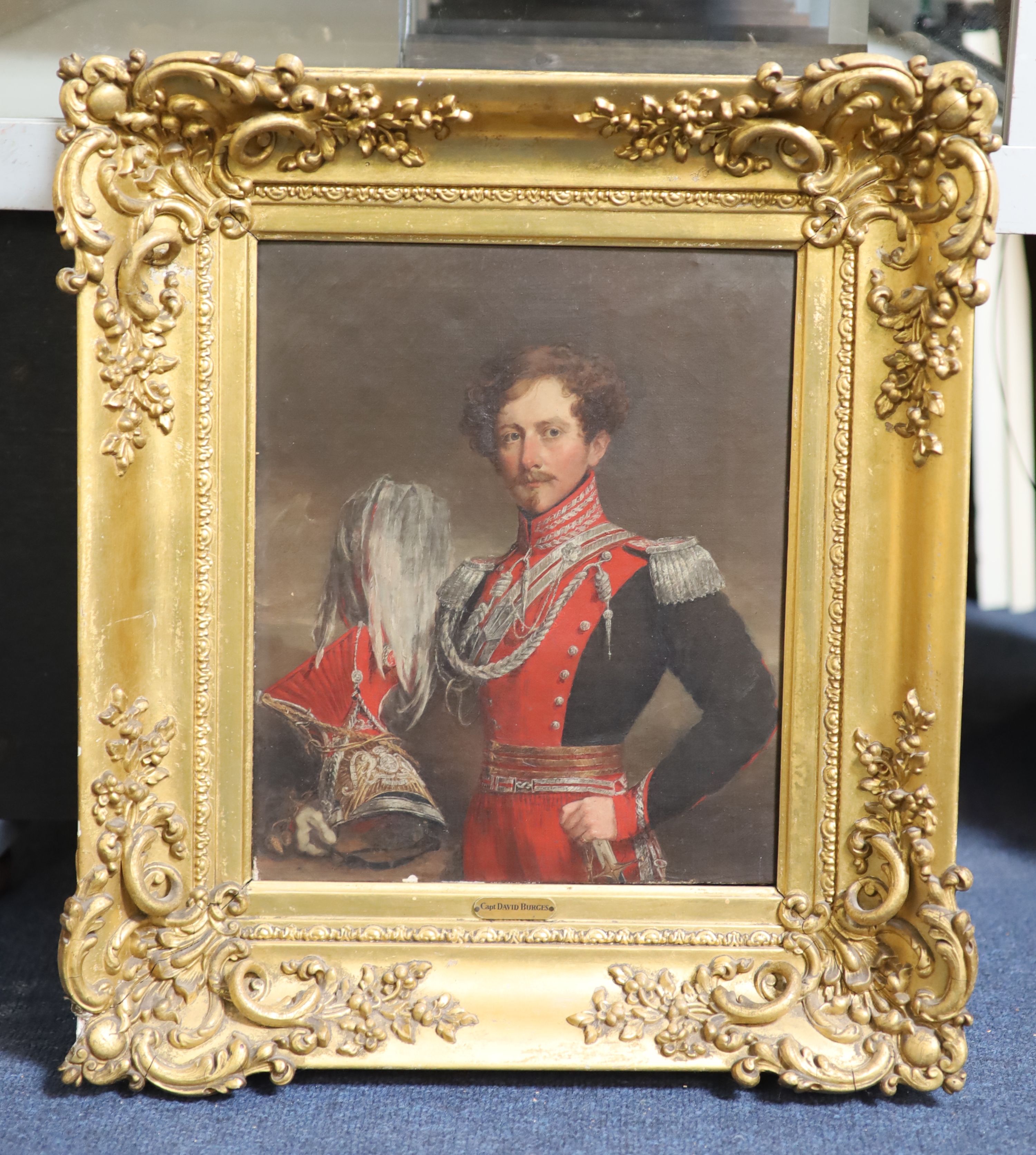 19th century French school, Portrait of Captain David Burges, Oil on canvas, 29 x 24 cm.